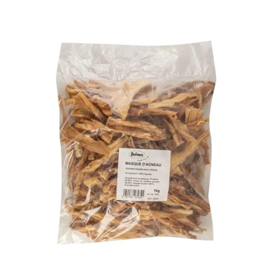 Picture of Bubimex Lamb Skin 1kg Natural Dog Chews